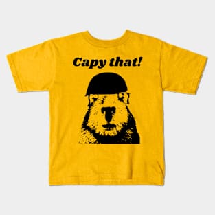 Capybara with a Helmet Kids T-Shirt